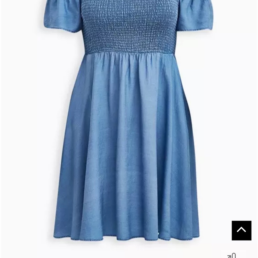 EUC Torrid Shirred Chambray Dress - Picture 6 of 6